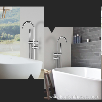 Best Selling High Quality Brass Floor Mounted Freestanding Bathtub Faucet With Hand Shower